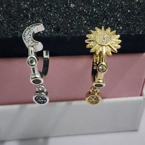 Pandora Two-tone Sparkling Solar System Hoop Earrings